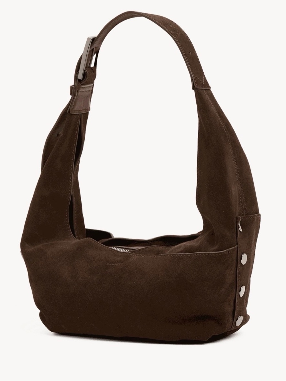 HAMMITT Zippered Tom/Med in Espresso 
Belted Suede/Gun Metal - Picture 6 of 13